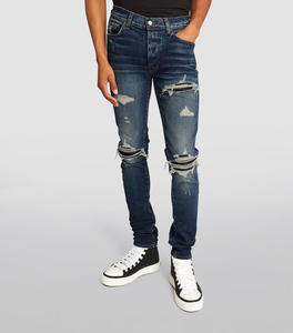 LEDUO con Logo personalizzato da <span class=keywords><strong>uomo</strong></span> <span class=keywords><strong>Slim</strong></span> consumed Jeans con Zip-Fly con chiusura a metà vita <span class=keywords><strong>pantaloni</strong></span> Skinny <span class=keywords><strong>Casual</strong></span> - Product Image 2