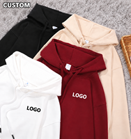Sweat à capuche en molleton épais personnalisé avec logo pour homme, coupe oversize, brodé, style streetwear, idéal pour l'hiver