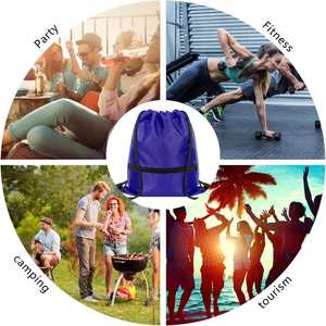 Mochila con Cordón y Logotipo Personalizado para Gimnasio, con Bolsillo con Cremallera, Bolsas con Cordón para Hombres y Mujeres, Bolsa de Natación Promocional - Product Image 2
