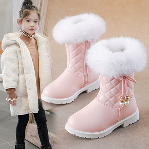 Scarpe per Bambini, Stivali Invernali in Peluche, Caldi Stivali da Neve per Bambini, Antiscivolo, Impermeabili, in Pelle PU, Chaussures Pour Enfants - Product Image 2