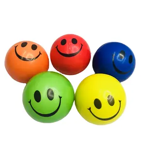 63mm Soft Anti Stress Balls Toys Outdoor Activities Entertainment Children Dog Pet Pu Laugh Face AntiStress Ball Kids Toy