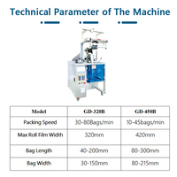 Machine d'emballage verticale à chaîne pour frites, fruits secs, nouilles, spaghetti, pâtes, macaronis en seau, idéale pour les petites entreprises