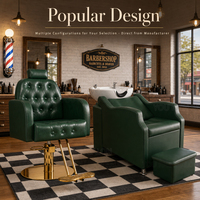 Vente directe d'usine : Ensemble de mobilier de salon de beauté, fauteuil de barbier et fauteuil de lavage pour salon de coiffure, équipement de salon, design ergonomique
