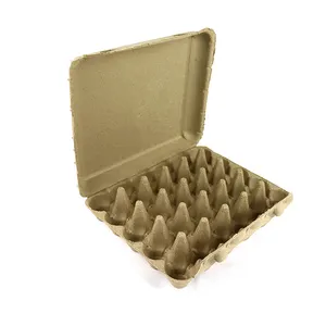 カスタム卵梱包箱カートン家庭用101230グリッド破損防止耐震性生分解性紙パルプエッグトレイ蓋付き