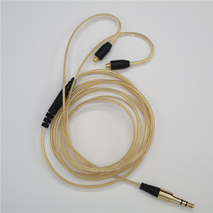 สายหูฟังแบบเสียบได้ DIY ขนาด 3.5 มม. ชายต่อชาย สาย TPE ชุบทอง สำหรับ Shure SE215 315 535 846 UE900 - Product Image 1