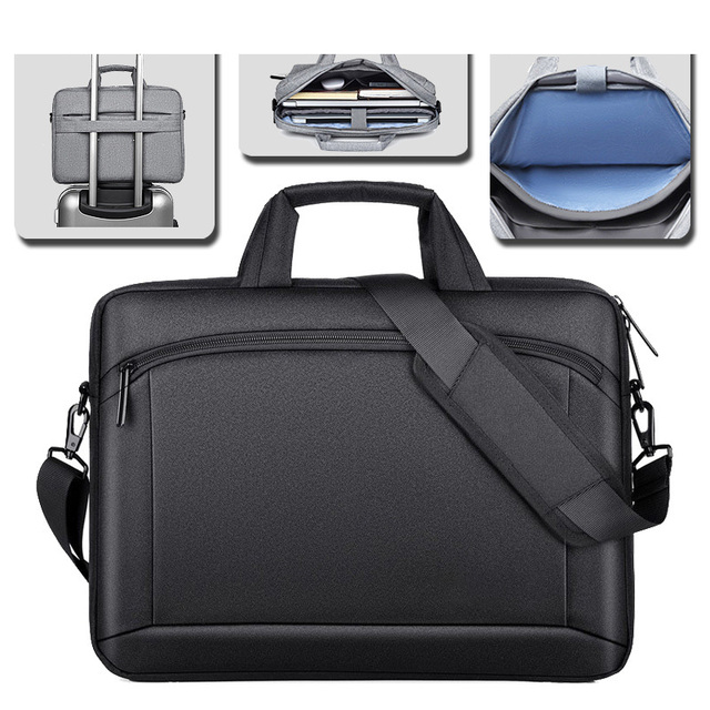 Custom Logo 13 14 15.6 Inch Business Polyester Laptop Case Waterproof Computer Messenger Notebook Sleeve Bag With Gift Bag