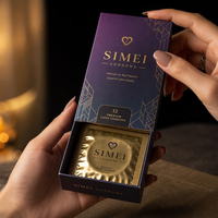 Boîte d'emballage personnalisée pour préservatifs, boîte rigide de luxe pour envoi postal aérien avec logo en feuille d'or, boîtes d'emballage en gros