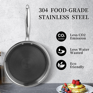 Triply lai không dính thép không gỉ tổ ong Crepe Pan thép không gỉ dosa TAWA tortillas Pancake Pizza phẳng Pan chảo - Product Image 6