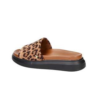 Ciabatte Donna Low Slipper SASS250261 con Stampa Leopardata Color Tortora, Sandali con Plateau, Scarpe Comode alla Moda per Donne - Product Image 3