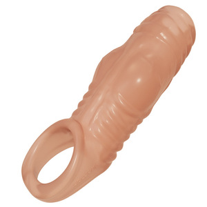 Triple Lock Essence Penis Sleeve With Wolf Tooth Design For Delay And Control Black And Flesh Color <b>TPE</b> Material - Product Image 4