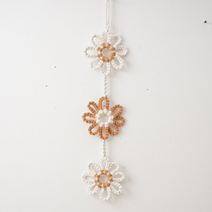 Nuovo Arazzo Nordico Intrecciato a Mano con Blocchi di Colore in Corda di Cotone e Nappe a Girasole per Decorazione Finestra Camera Bambini - Product Image 4