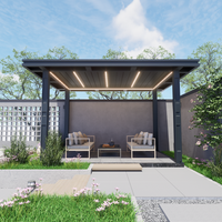 Pergola moderne personnalisée en aluminium nouveau design pavillon chinois d'extérieur toit incliné imperméable bois métal PVC pourriture pour l'extérieur