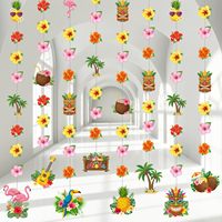 Décorations suspendues pour fête hawaïenne Luau, bannière de fête Aloha hawaïenne, guirlande tropicale Luau pour la décoration de fête d'anniversaire ou de retraite
