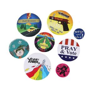 Badge bouton personnalisé avec logo, forme ronde, en métal, avec épingle de sûreté, plaqué or, impression numérique, modèle type - Product Image 5