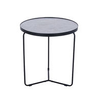Table basse ronde en fer moderne au design simple Panneau haut pour plusieurs espaces de vie-Bureau à domicile Salle à manger, école, chambre à coucher, hôtel, salle de sport