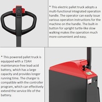 Chariot élévateur à palettes à batterie fabriqué en Chine, batteries au plomb-acide, chariot élévateur à palettes avec poignée de commande intégrée, chariot élévateur à palettes entièrement électrique