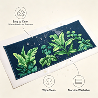 Polyester Floor Rug Latex Backing Anti Slip Water Absorbent Washable Oil-Proof Fast-Dry Doormat for Home Kitchen Decor