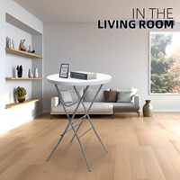 Table de bar pliante Moon, hauteur standard, diamètre 80 cm, surface ronde facile à nettoyer pour une utilisation en intérieur et en extérieur