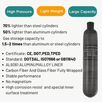 Bouteille de gaz en fibre de carbone Alsafe haute pression 0,22 L 300 bar 220 cc HPA