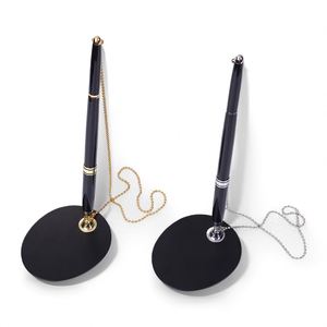 Kit de stylos gel personnalisés 0,5 mm à encre noire avec chaîne, pour comptoir d'hôtel, bureau, support de signalisation métallique et stylo à bille de table - Product Image 1