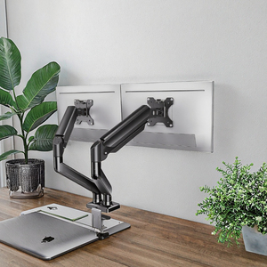 Support de moniteur double réglable avec pince à ressort à gaz et base à œillet, inclinable et rotatif, pour 2 écrans – En stock - Product Image 6