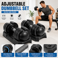 ALTLER Ensemble d'haltères réglables 25/52LB (paire) pour entraînement de force et fitness, avec cadran de poids réglable, en fonte, revêtement PE antidérapant