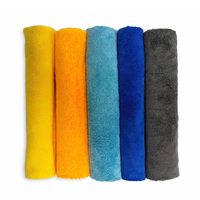 Serviette en microfibre corail sans ourlet 400 GSM découpée à l'ultrasons, tissu de détaillage ultra-doux haute densité sans coutures pour l'entretien automobile professionnel
