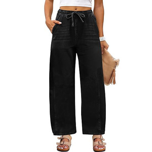 <span class=keywords><strong>Jeans</strong></span> Larghi da <span class=keywords><strong>Donna</strong></span> <span class=keywords><strong>con</strong></span> <span class=keywords><strong>Elastico</strong></span> <span class=keywords><strong>in</strong></span> <span class=keywords><strong>Vita</strong></span> e Coulisse, Pantaloni <span class=keywords><strong>in</strong></span> Denim Baggy <span class=keywords><strong>in</strong></span> Misto Cotone, Vestibilità Ampia e Gamba Dritta - Vendita all'Ingrosso - Product Image 1