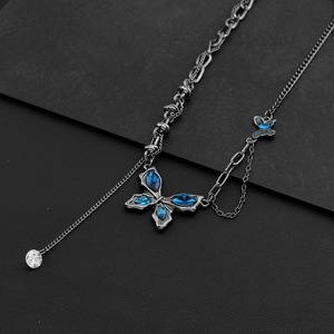 Hot Selling Niche Design <b>Titanium</b> Steel Zircon Butterfly Pendant Necklace Punk Style Women's Necklaces Fashionable Jewelry - Product Image 5