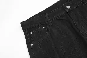 Streetwear pour hommes, pantalon en jean plat personnalisé avec broderie de logo, jeans baggy en sergé Y2K
