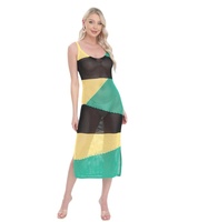 Zomerkleding groothandel strandmode mesh doorschijnende spaghettiband spleet sexy strandjurken dames