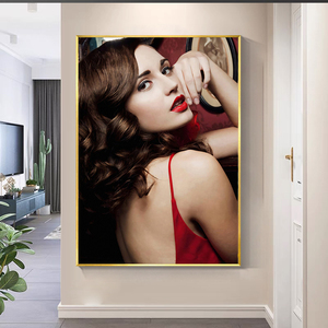 Ritratto astratto decorativo per la casa pittura <span class=keywords><strong>in</strong></span> <span class=keywords><strong>vetro</strong></span> acrilico arte decorazione della parete donne porcellana poster immagine stampa UV pittura di cristallo - Product Image 4