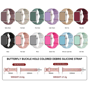 Pulsera de silicona colorida para Apple Watch Series 9 8 <span class=keywords><strong>7</strong></span> 6 SE 5 4 correa de reloj con hebilla de mariposa para IWatch 38mm 40 41 42mm 44 45 49 - Product Image 6