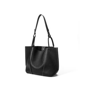 Sac fourre-tout pour femme en cuir véritable avec logo personnalisé, fermeture à glissière, 32x13x26cm, toutes saisons - Product Image 6