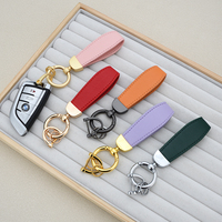 Porte-clés tendance en cuir PU et alliage de zinc, support créatif pour logo gravé au laser, pendentif de voiture personnalisé, cadeau de mode