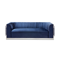 Nouvel arrivage Ensemble de canapés d'appoint en acier inoxydable poli acrylique Canapés de salon Tissu de velours Mobilier de salon pour hôtel et maison