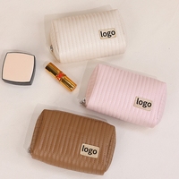 Sac de rangement de voyage compact Style Ins exquis petit sac cosmétique de lavage par lots avec fermeture à glissière motif de fil de mode