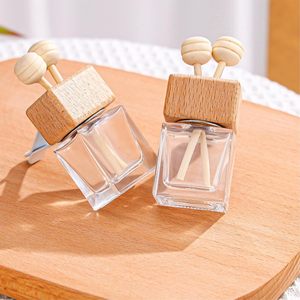Ambientador de aire de botella de Perfume de coche superventas de 8ml, difusor de Perfume de coche transparente, botella vacía con tapa de madera negra y <span class=keywords><strong>Clip</strong></span> de ventilación - Product Image 3