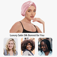 Bonnet de sommeil réglable doublé en satin pour dreadlocks cheveux bouclés grande tête rester sur le bonnet endormi pendant la nuit