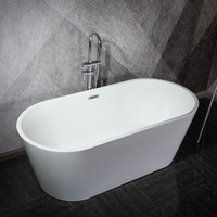Baignoire moderne simple à immersion profonde, baignoire ovale autoportante pour salle de bain, baignoire de luxe moderne à immersion profonde
