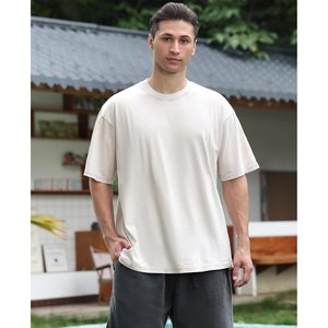 T-shirts en coton pour hommes, coupe ample, manches courtes, décontractés, basiques, respirants, en tissu jersey - Product Image 2