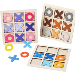나무 보드 박하 사탕 발가락 게임 XO 테이블 장난감 고전적인 가족 어린이 퍼즐 게임 교육 완구