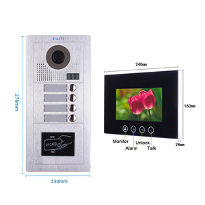 Système d'interphone vidéo filaire étanche avec vision nocturne 1 unité extérieure et 3 unités intérieures pour les familles ou les villas multi-appartements - Product Image 1