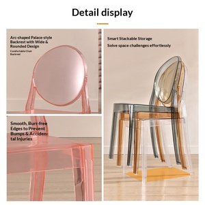 Silla de Comedor Moderna Minimalista de Acrílico Estilo Europeo, Silla Transparente Tipo Cristal, Silla Fantasma, Famosa en Internet - Product Image 3