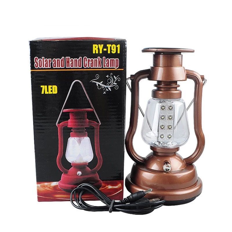 Lampe rétro 16 LED à énergie solaire avec lumière blanche bronze