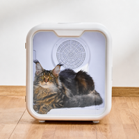Séchoir intelligent pour animaux de compagnie en plastique, grande capacité 62L, séchage rapide 1000W, entièrement automatique, silencieux, avec circulation d'air par le bas pour chats et chiens
