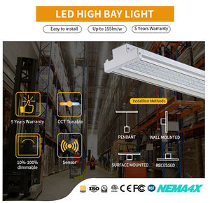 Lampe de plafond suspendue d'usine, corps en aluminium SMD2835, éclairage d'atelier, éclairage LED pour salle de sport, stade - Product Image 2