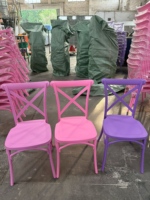 Chaise en plastique X à dossier croisé incassable, empilable, pour événements, restaurants, mariages, bistrot, vintage, intérieur/extérieur, salle à manger