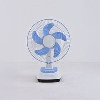 Ventilateur de table rechargeable 12 pouces, batterie 6V 4.5AH, moteur DC, 5 pales, 8 heures d'autonomie, 110-240V