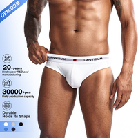 Produit populaire : Caleçons boxers pour hommes en tissu de coton tricoté respirant, taille mi-haute, confortables